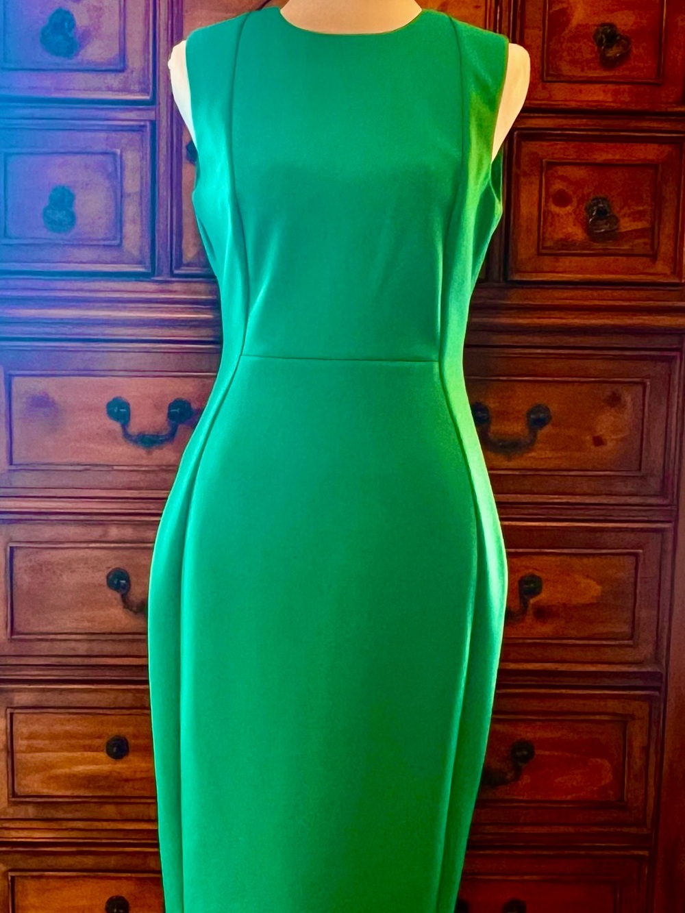 Calvin Klein Green Sleeveless Green Sheath Dress SZ 6
